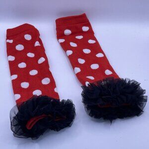 Baby Legs Red Leg Warmers Infant Toddler One Size Crawling Polka Dots